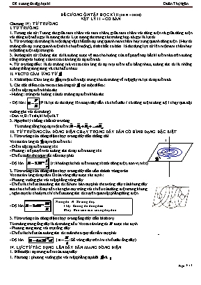 Đề cương ôn tập học kì II môn Vật lý Lớp 11 (Cơ bản) - Năm học 2019   Doãn Thị Ngân